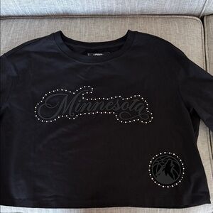 Minnesota timberwolves, black pro standard medium ladies tee